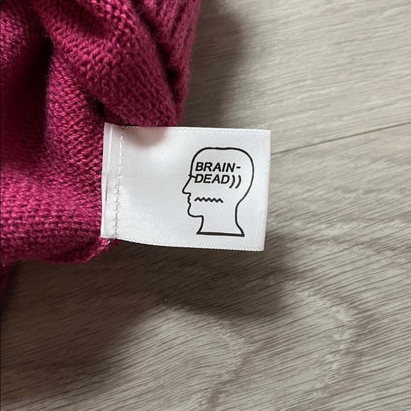 🔥🧠💀Brain Dead Men's Magenta Sweater with Green Frog Graphic. Size XL. - Picture 3 of 5